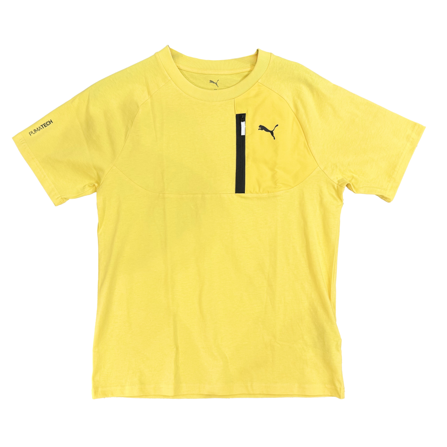 PUMA T Shirts Men's Yellow Crew Neck Moderate