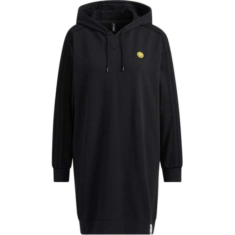Adidas Neo Long Sleeved Dresses Women's Black Hooded Moderate Short