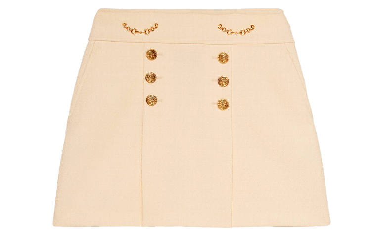 GUCCI button detail A-line mini skirt