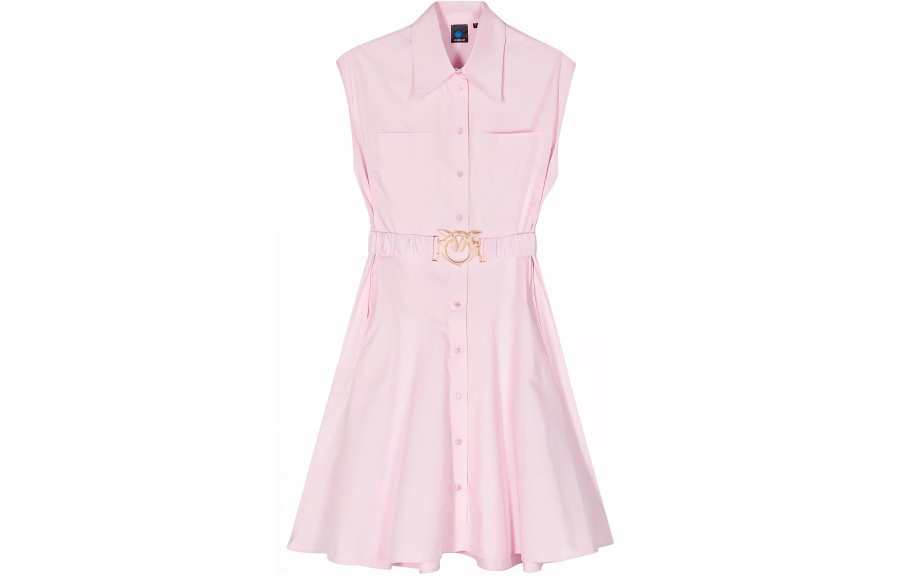 PINKO SS24 Sleeveless Dress Women's Bubble Gum Pink