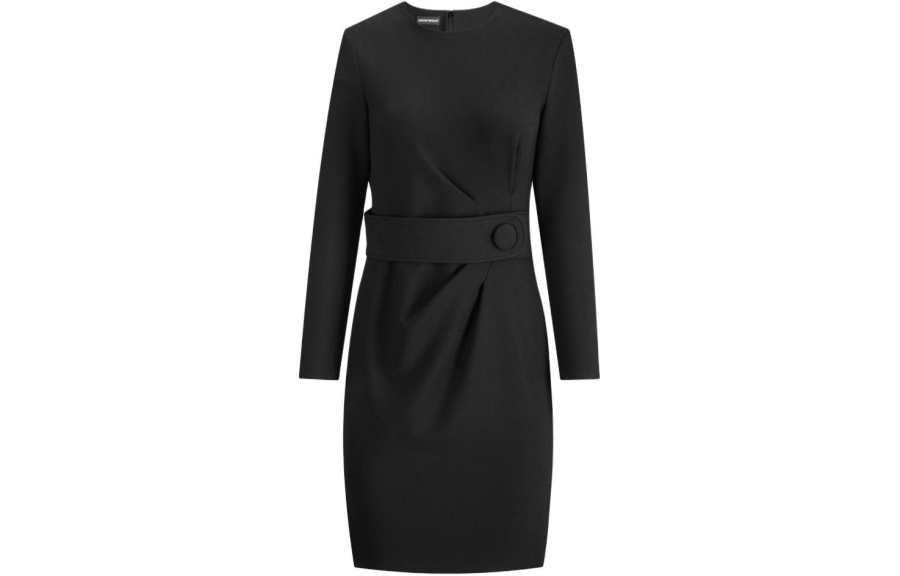 EMPORIO ARMANI FW23 Long Sleeved Dress Women's Black