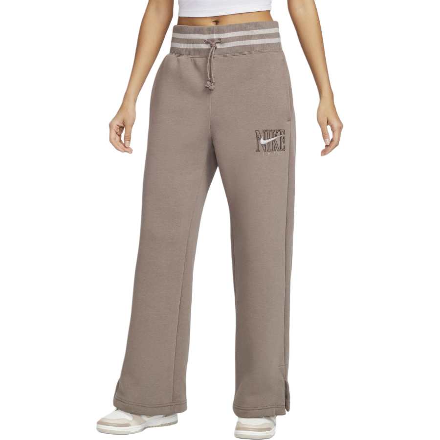 Nike Nike Sportswear Phoenix Fleece NSW Fleece Lined High Rise Wide Leg Lace Up Knitted Sweatpants Women's Mink Brown