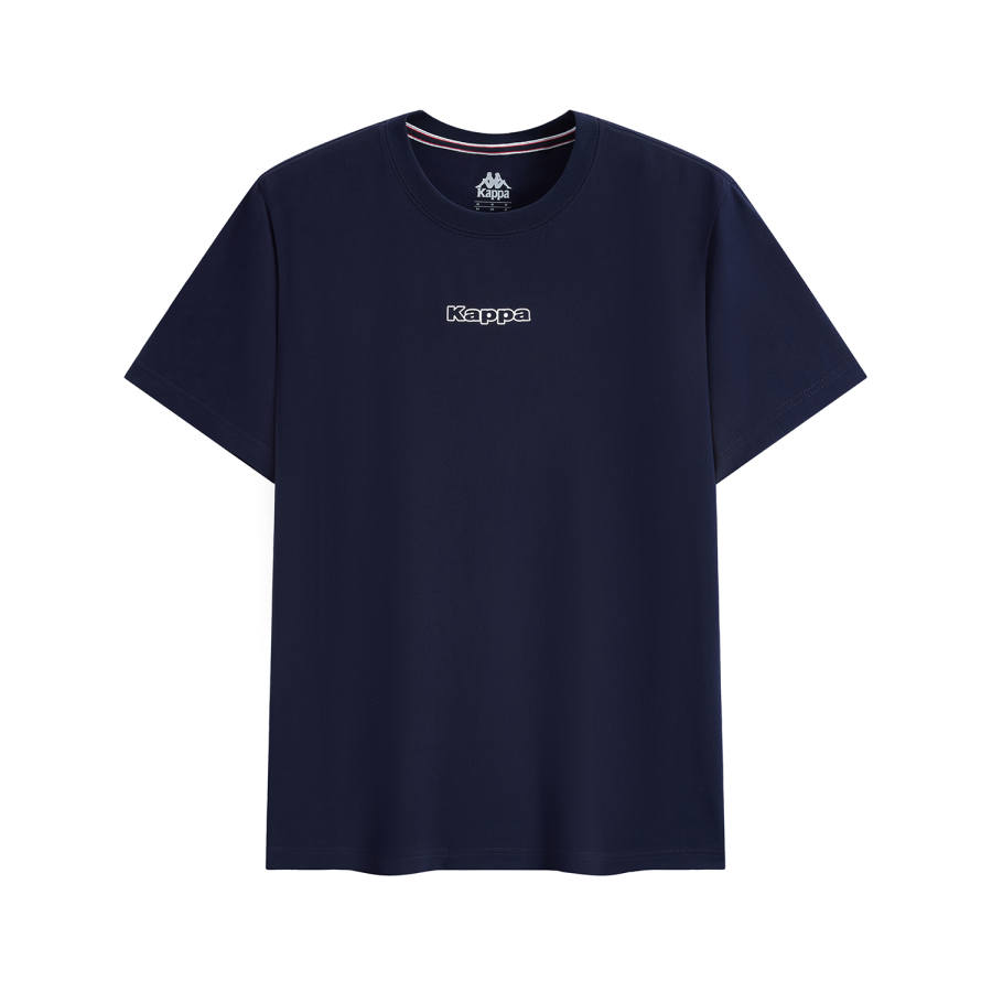 Kappa 1916 T Shirts Men's Midnight Blue Black 906 Crew Neck Moderate Straight Fit