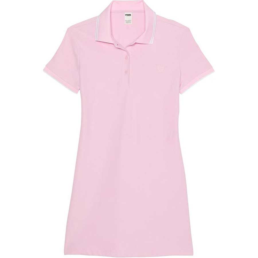 Victoria's Secret PINK PIQUÉ POLO DRESS/Spring Orchid Short Sleeved Dress Women's Spring Orchids
