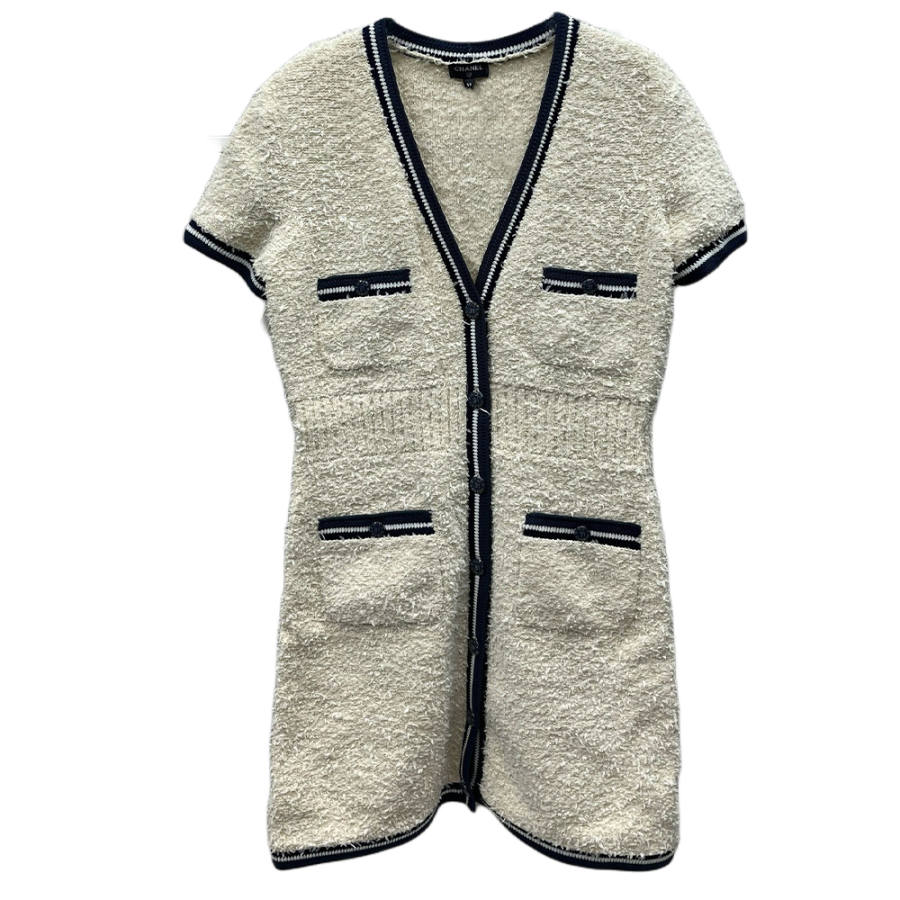 CHANEL Short Sleeved Dress Women's White
