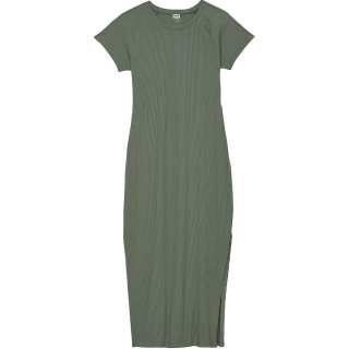 Victoria's Secret PINK CONTOUR RIBBED MIDI DRESS/Forest Pine Short Sleeved Dress Women's Forest Pine