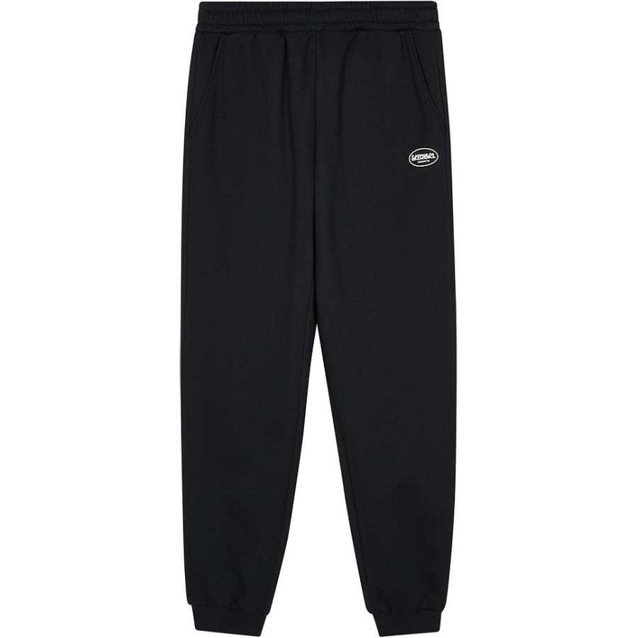 Skechers Fleece Lined Solid Color Elastic Cuff Knitted Sweatpants Women's Carbon Black
