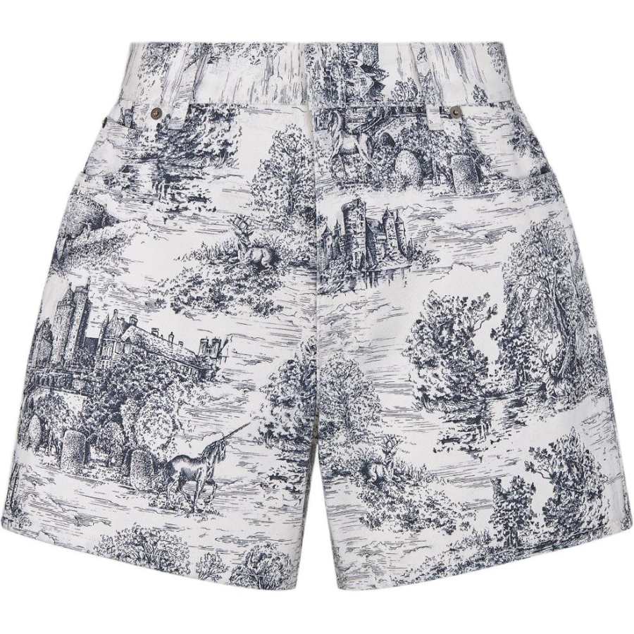 DIOR Christian DIOR Toile De Jouy Scotland Patterned Shorts