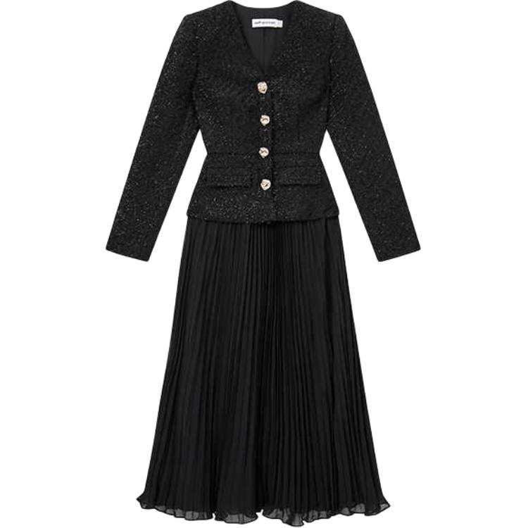 Self-portrait Self portrait Tinsel Boucle Chiffon Midi Dress