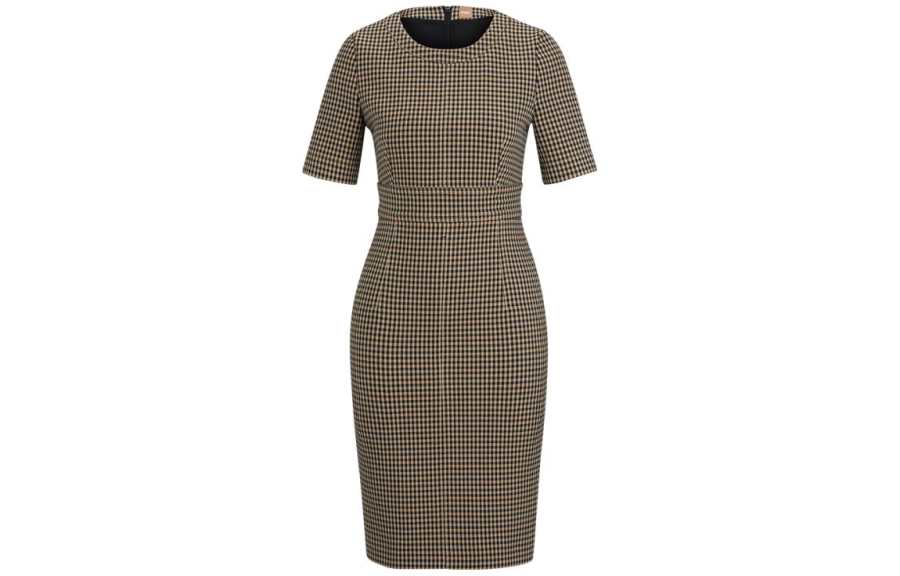 HUGO BOSS Short Sleeved Dress Women's Medium Beige