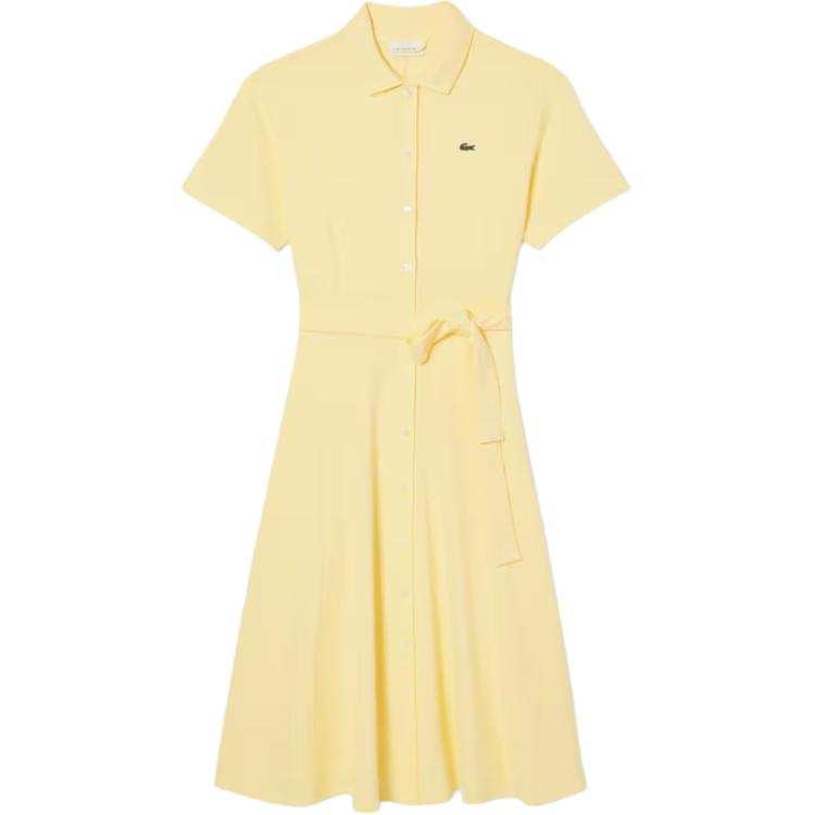 LACOSTE Short Sleeved Dress Women's Yellow