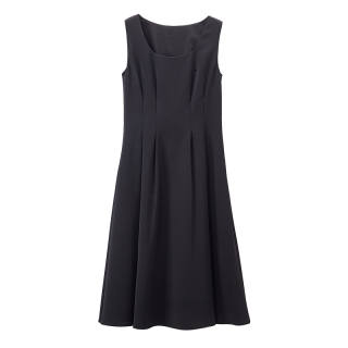 XIANGYING Sleeveless Dresses Women's Black Square Collar Moderate Mid Length