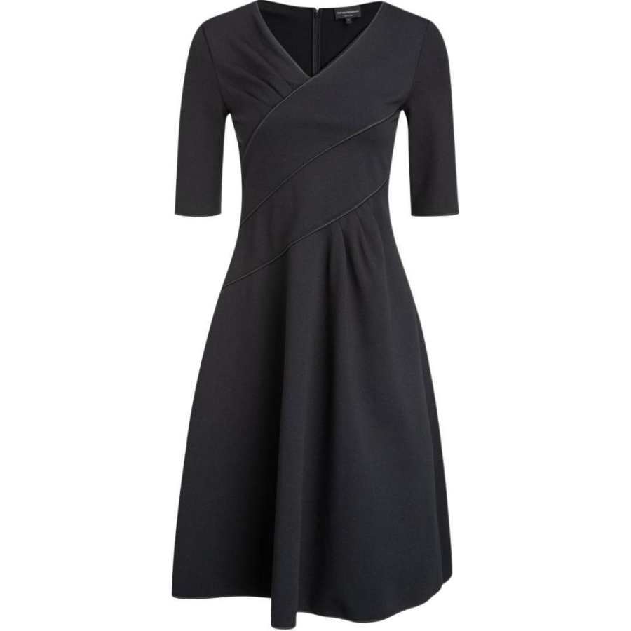 EMPORIO ARMANI SS21 Long Sleeved Dress Women's Black