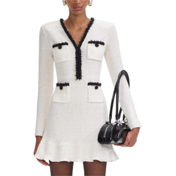 Self-portrait Bead-Detailed Long-Sleeved Mini Dress
