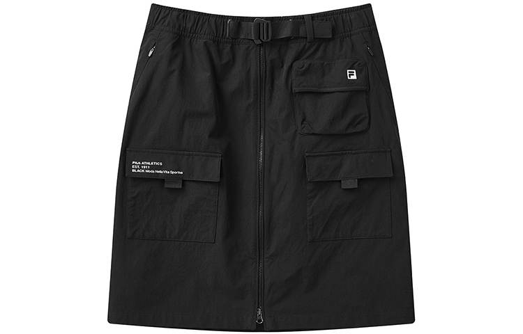 FILA Casual Long Skirts Women's Black Moderate Mid Length Cargo Skirt
