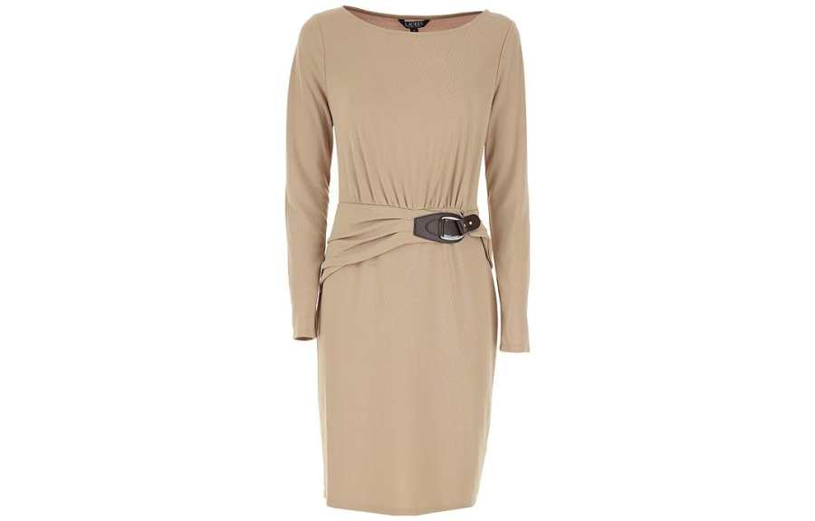 LAUREN RALPH LAUREN FW22 Long Sleeved Dress Women's Earth Yellow