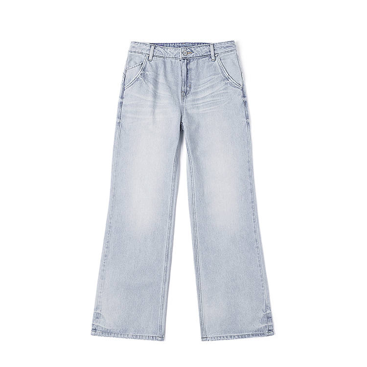 Lee Jeans Women's Ice Blue Moderate Wide Leg Pants