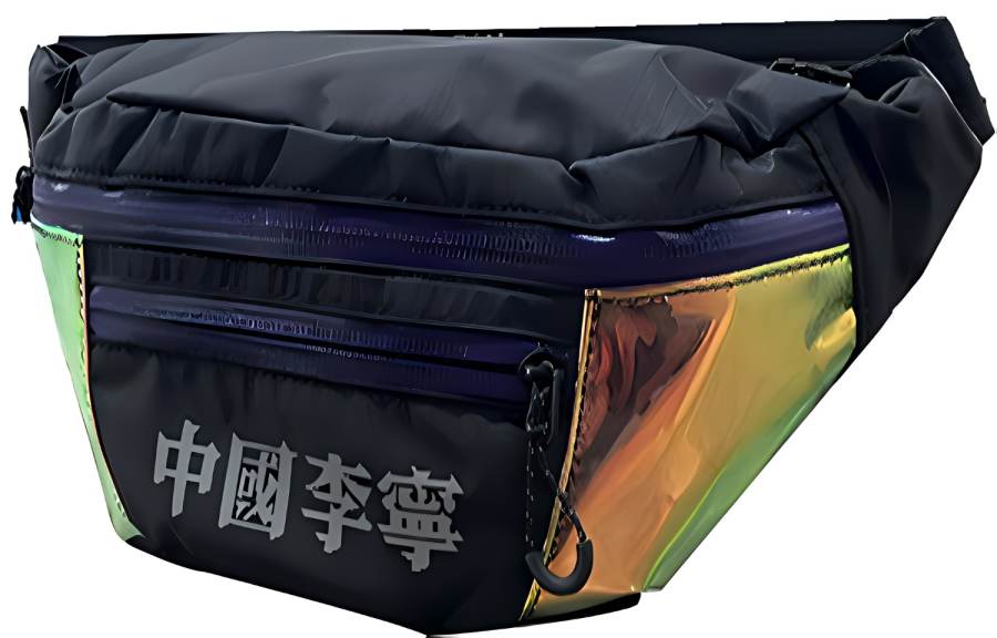 Li-Ning Li Ning Polyester Sling Bag, Fanny Pack Small Unisex Black/Purple
