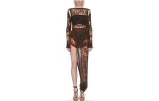 RICK OWENS/RO Wens Easy Long Top Cape Long Sleeved Dress Women's Dark Color