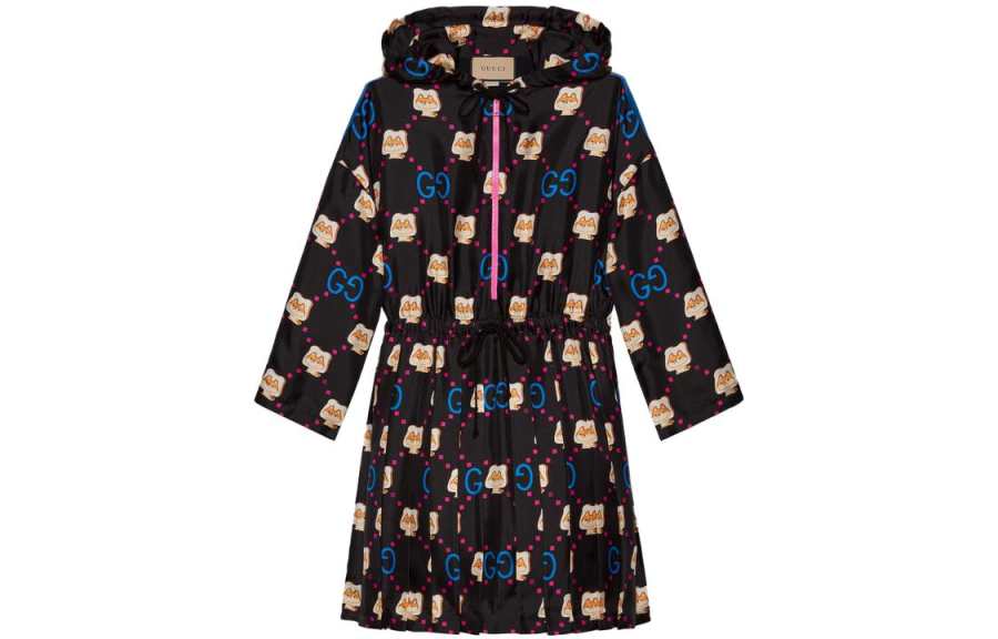 GUCCI Long Sleeved Dresses Women's Black Hooded