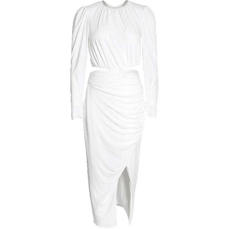 Self-portrait Self portrait Long Sleeved Dress Women's Pure White