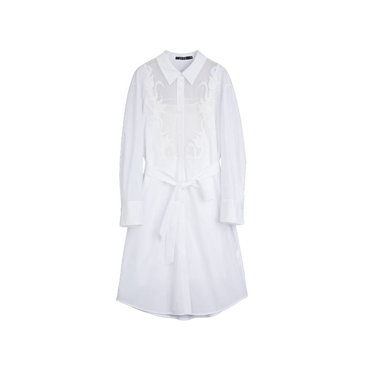ELLE Long Sleeved Dress Women's White