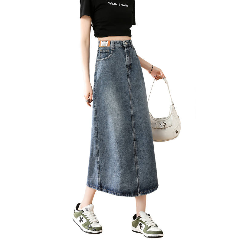 BALENO Denim Long Skirt Women's Blue