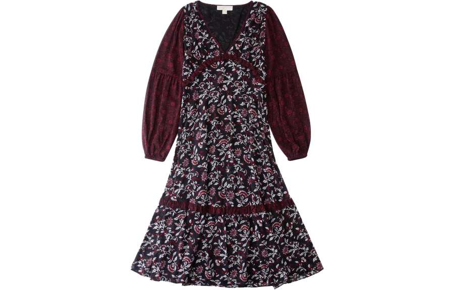 MICHAEL KORS SS23 Long Sleeved Dress Women's Burgundy