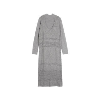 ELLE Long Sleeved Dress Women's Medium Gray