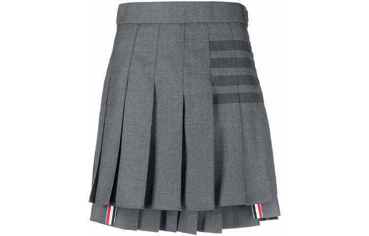 THOM BROWNE THOM BROWNE 4 Bar Striped Pleated Mini Skirt