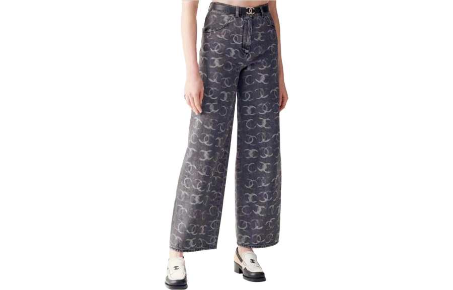 CHANEL Casual Pants Women's Gray