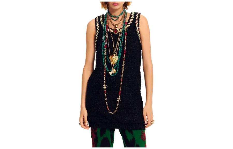 CHANEL SS23 Sleeveless Dress Women's Black