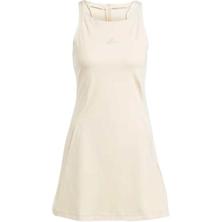 Adidas Adidas Sleeveless Dresses Women's Ecru Crew Neck Moderate Short