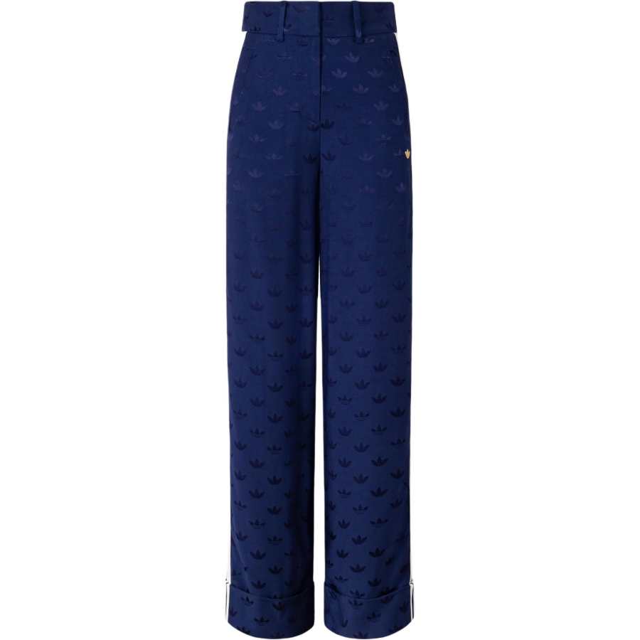 Adidas Originals PREMIUM WOVEN JACQUARD TRACKSUIT BOTTOMS Knitted Sweatpants Women's Dark Blue