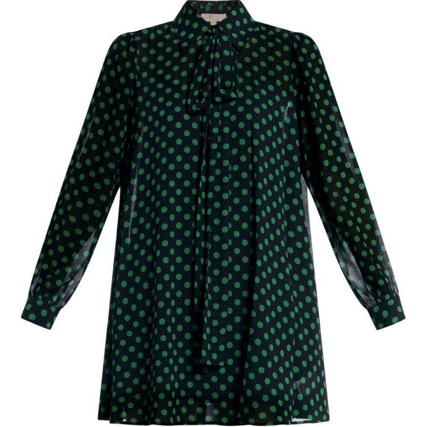 MICHAEL KORS FW24 Long Sleeved Dress Women's Moss Green