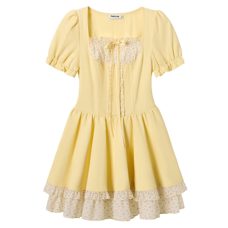 Fabric Pig Short Sleeved Dress Women's