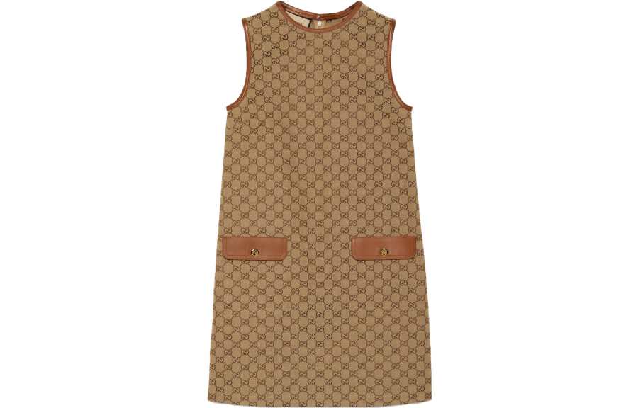 GUCCI FW23 Sleeveless Dress Women's Brown