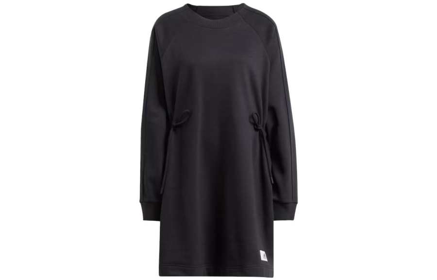 Adidas Adidas Long Sleeved Dresses Women's Black Crew Neck Moderate Short