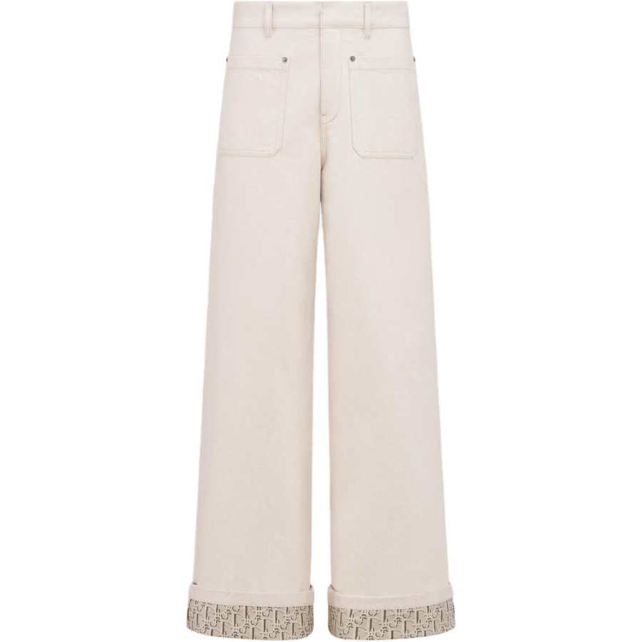 DIOR DIOR Jeans Women's Beige Moderate Flared Pants