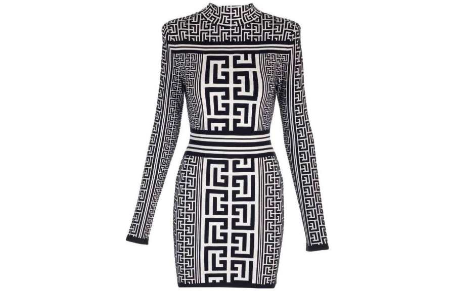 BALMAIN BALMAIN Monogram Knitted Mini Dress