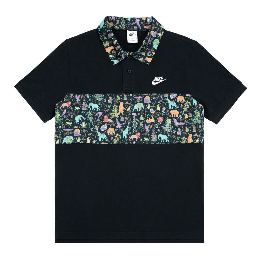 Nike Nike Polo Shirts Unisex Black Polo Collar Moderate Straight Fit