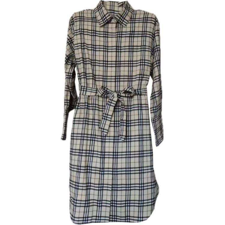 Burberry Long Sleeved Dress Women's Gray