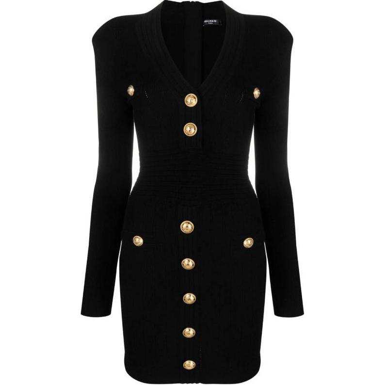 BALMAIN BALMAIN Button embellished Knitted Minidress