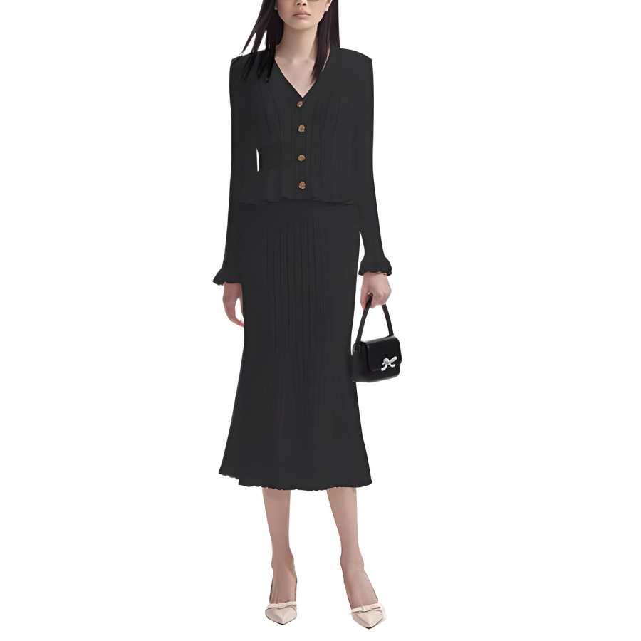 Self-portrait Self portrait Long Sleeved Dress Women's Black