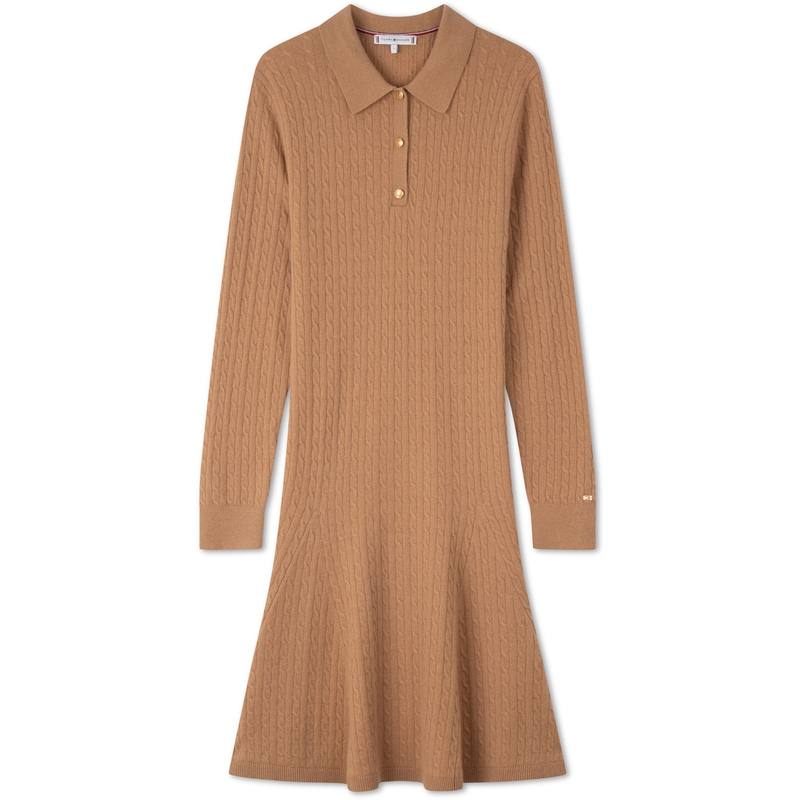 Tommy Hilfiger Long Sleeved Dress Women's Khaki