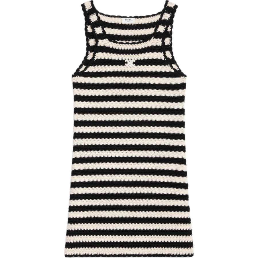 CELINE CELINE Triomphe Striped Mini Dress