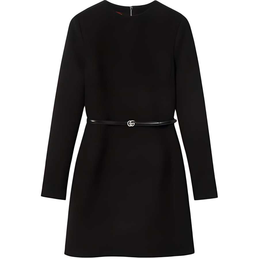 GUCCI FW24 Long Sleeved Dress Women's Black