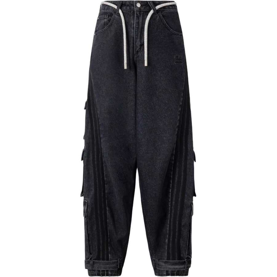 Adidas Originals ADILLENIUM DENIM BLUE JOGGERS Jeans Women's Black