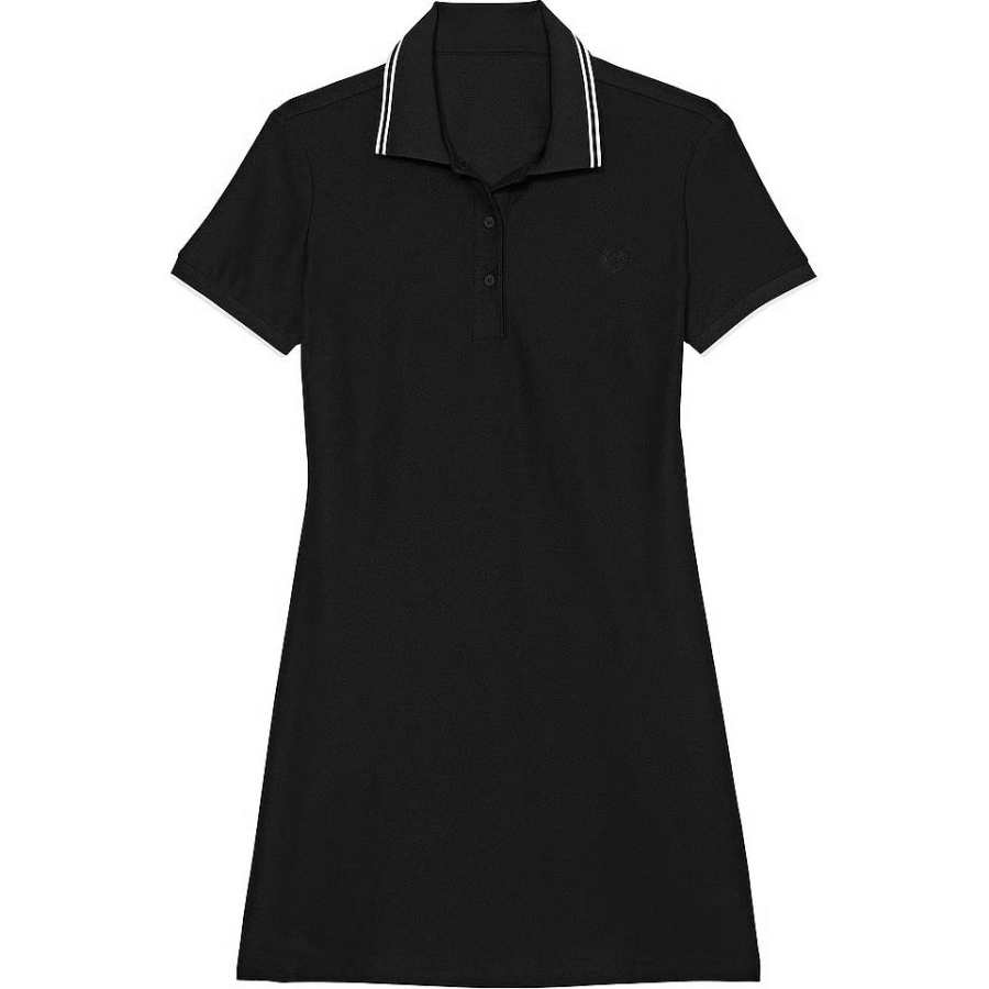 Victoria's Secret PINK PIQUÉ POLO DRESS/Pure Black Short Sleeved Dress Women's Pure Black