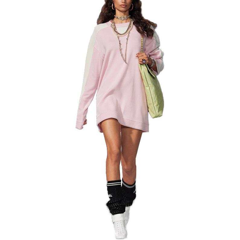 CHANEL Long Sleeved Dress Women's Pink